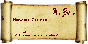 Mancsu Zsuzsa névjegykártya